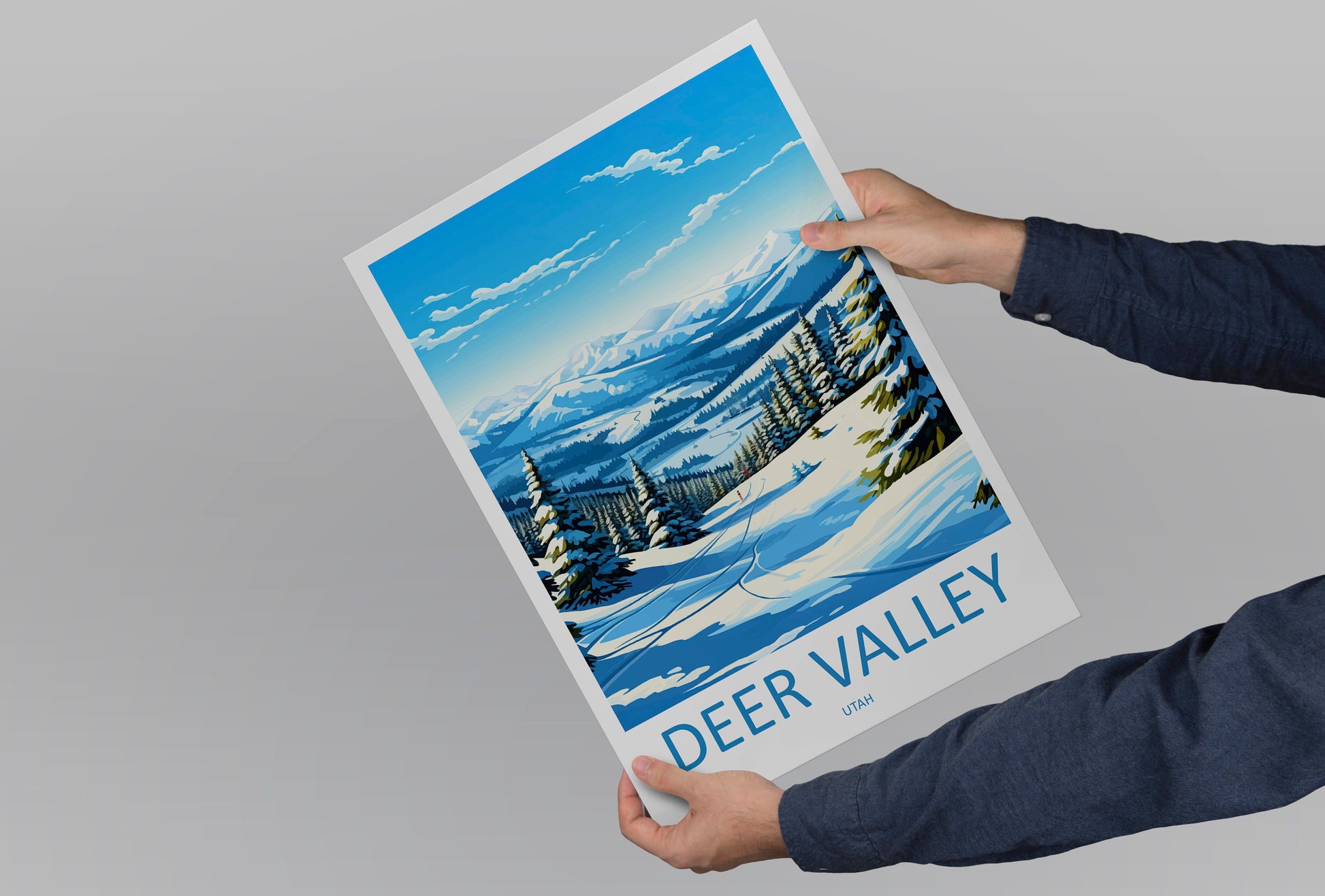 Deer Valley Travel Print Wall Art Deer Valley Wall Hanging Home Décor Deer Valley Art Lovers Utah Art Lover Gift