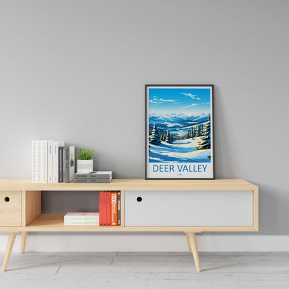 Deer Valley Travel Print Wall Art Deer Valley Wall Hanging Home Décor Deer Valley Art Lovers Utah Art Lover Gift