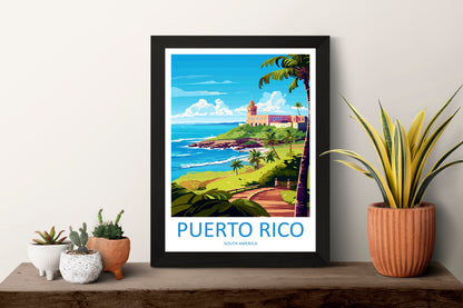 Puerto Rico Travel Print Wall Art Puerto Rico Wall Hanging Home Décor Puerto Rico Gift Art Lovers Wall Art Caribbean Travel Print Poster