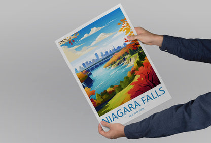 Niagara Falls Travel Print Wall Art Niagara Falls Wall Hanging Home Décor Niagara Falls Gift Art Lovers New York State Art Gift Lover Print