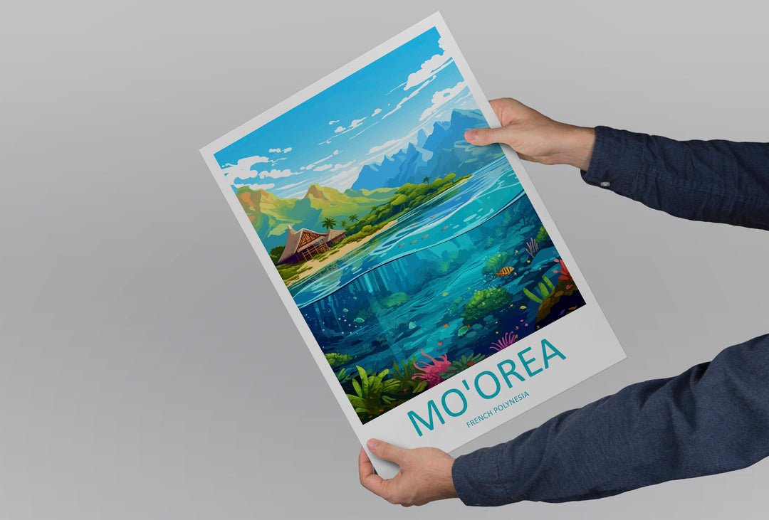 Mo'orea Travel Print Wall Art Mo'orea Wall Hanging Home Décor Mo'orea Gift Art Lovers French Polynesia Art Lover Gift Mo'orea Gift