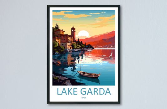 Lake Garda Travel Print Wall Art Lake Garda Wall Hanging Home Decoration Lake Garda Gift Art Lovers Wall Art Print Art Lake Garda Travel Art