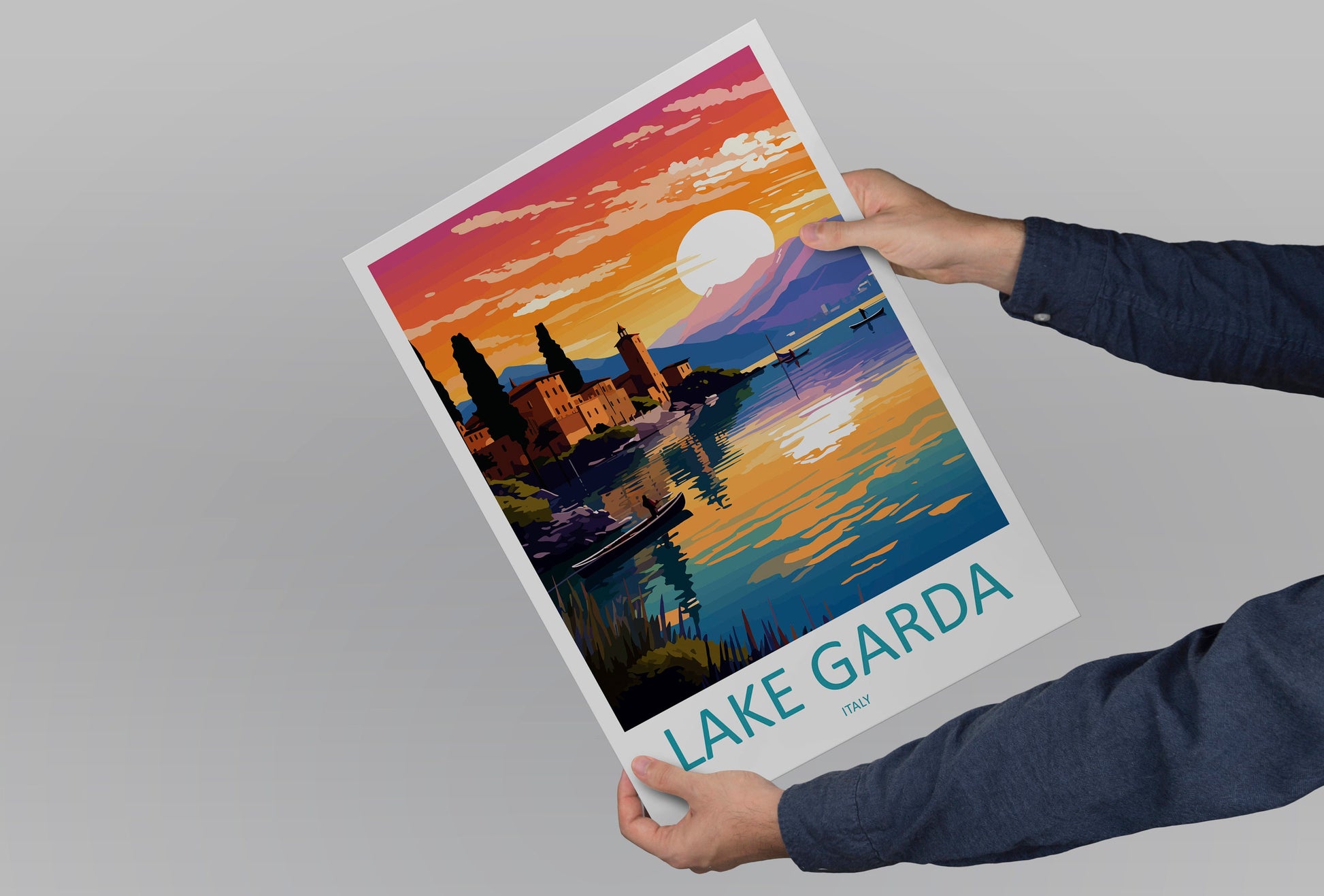 Lake Garda Travel Print Wall Art Lake Garda Wall Hanging Home Decoration Lake Garda Gift Art Lovers Wall Art Print Art Lake Garda Travel Art