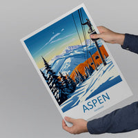 Aspen Travel Print Wall Art Aspen Wall Hanging Home Décor Aspen Gift Art Lovers Ski Art Lover Gift Aspen Print Skiing Aspen Ski Art Poster
