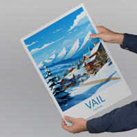 Vail Ski Resort Travel Print Wall Art Vail Ski Resort Wall Hanging Home Décor Vail Gift Art Lovers Ski Art Lover Gift Vail Print Skiing