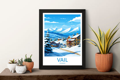 Vail Ski Resort Travel Print Wall Art Vail Ski Resort Wall Hanging Home Décor Vail Gift Art Lovers Ski Art Lover Gift Vail Print Skiing