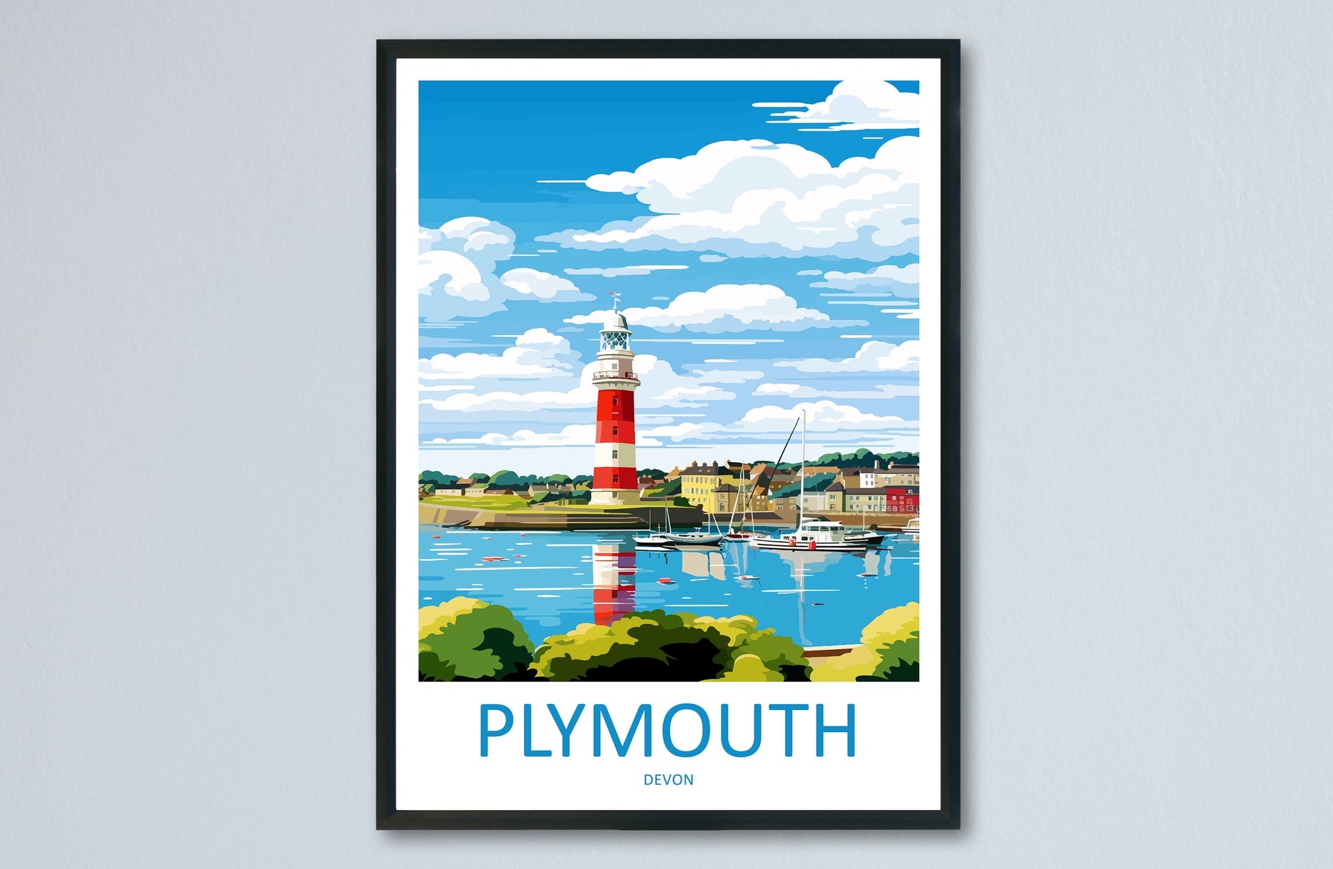 Plymouth Travel Print Wall Art Plymouth Wall Hanging Home Décor Plymouth Gift Art Lovers England Art Lover Gift Plymouth Art Poster
