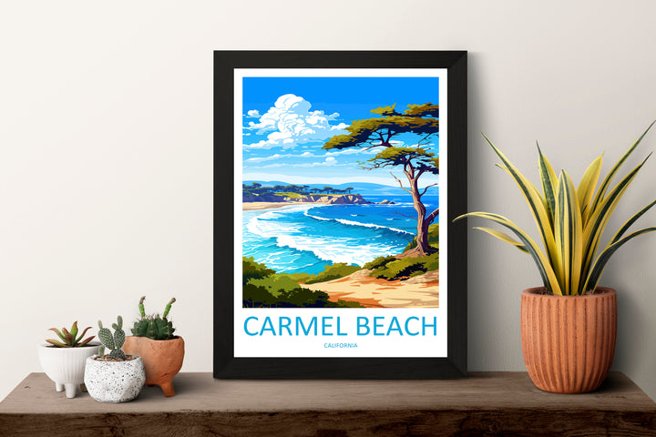 Carmel Beach Travel Print Wall Art Carmel Beach Wall Hanging Home Décor Carmel Beach Gift Art Lovers California Art Lover Gift