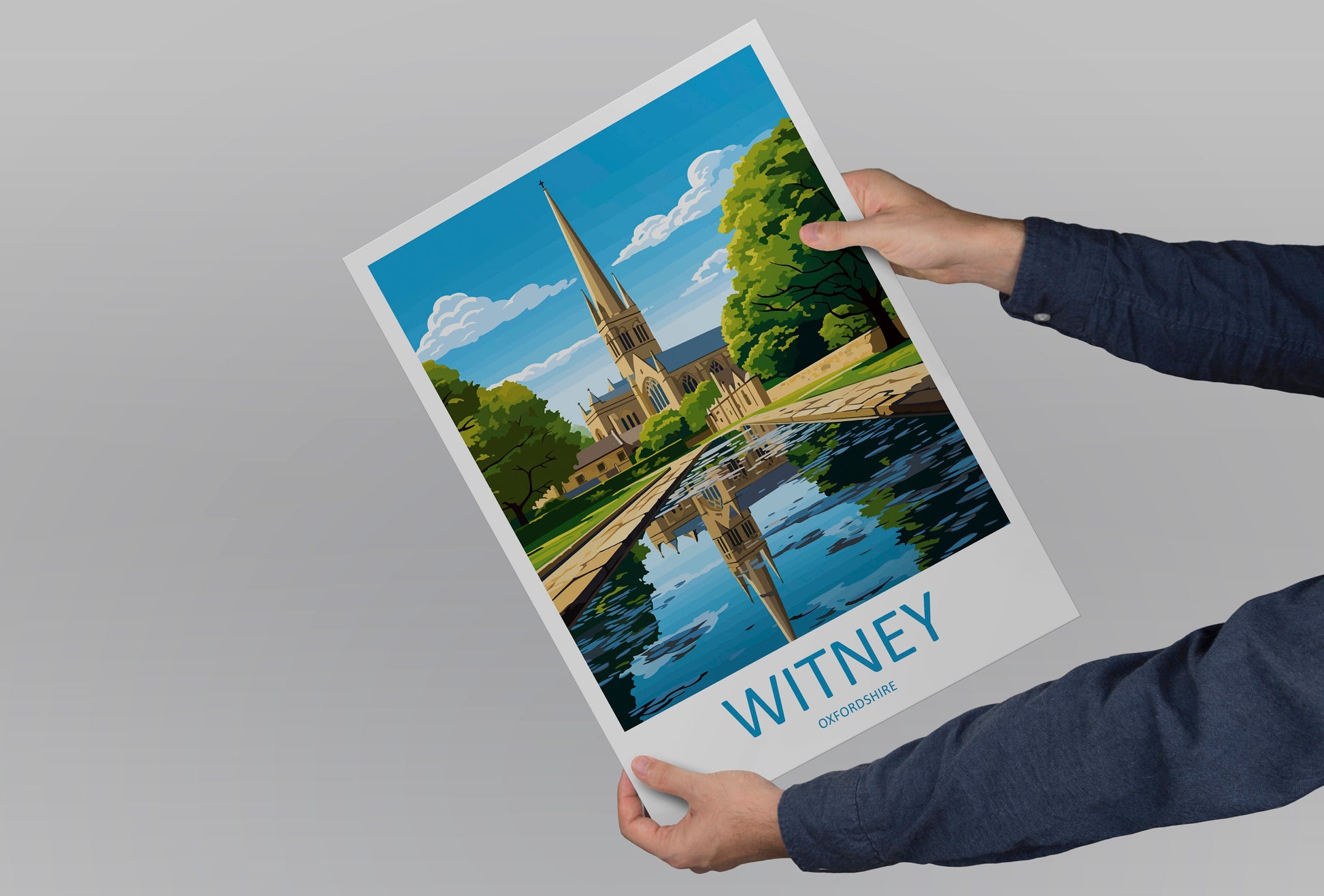 Witney Travel Print Wall Art Witney Wall Hanging Home Décor Witney Gift Art Lovers England Art Lover Gift Witney Travel Gift