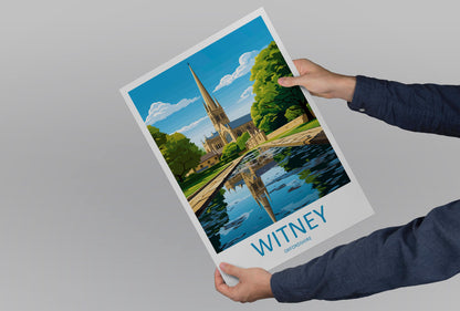 Witney Travel Print Wall Art Witney Wall Hanging Home Décor Witney Gift Art Lovers England Art Lover Gift Witney Travel Gift
