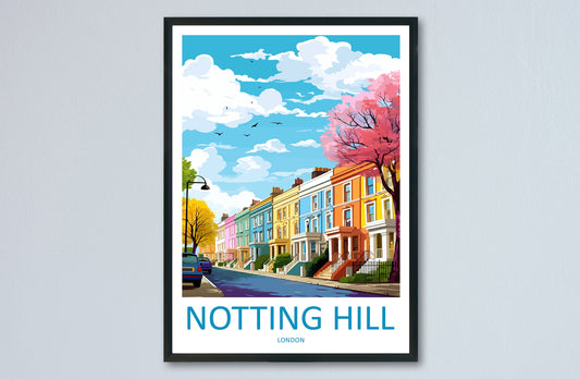 Notting Hill Travel Print Wall Art Notting Hill Wall Hanging Home Décor London Gift Art Lovers Notting Hill Art Lover Gift London