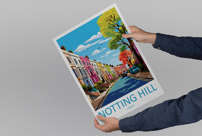 Notting Hill Travel Print Wall Art Notting Hill Wall Hanging Home Décor London Gift Art Lovers Notting Hill Art Lover Gift London
