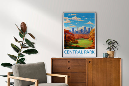 Central Park Travel Print Wall Art Central Park Wall Hanging Home Décor Central Park Gift Art Lovers New York State Art Gift Lover Print