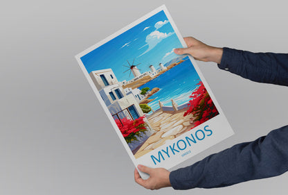 Mykonos Travel Print Wall Art Mykonos Greece Wall Hanging Home Decoration Mykonos Gift Art Lovers Wall Art Print Mykonos Greece Wall Poster