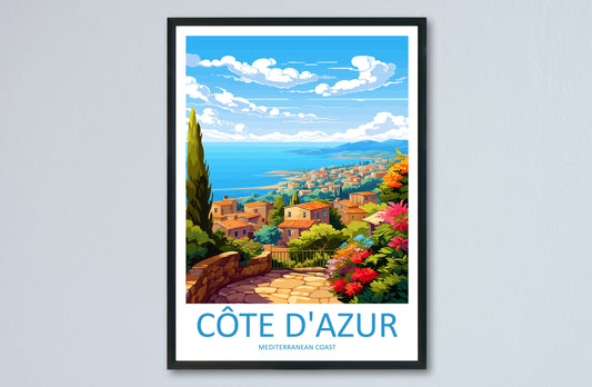 Cote D'azur Travel Print Wall Art Cote D'azur Wall Hanging Home Decor Cote D'azur France Gift Art Lovers Wall Art Print Art Cote D'azur