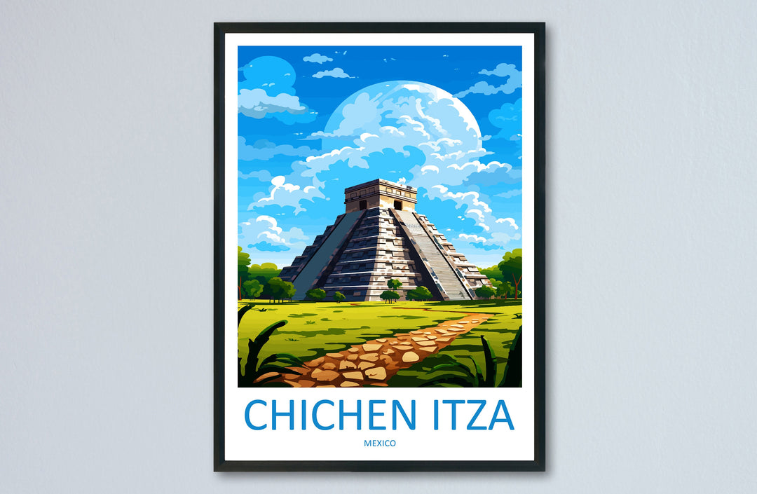 Chichen Itza Travel Print Wall Art Chichen Itza Wall Hanging Home Decoration Chichen Itza Gift Art Lovers Wall Art Print Art Chichen Itza