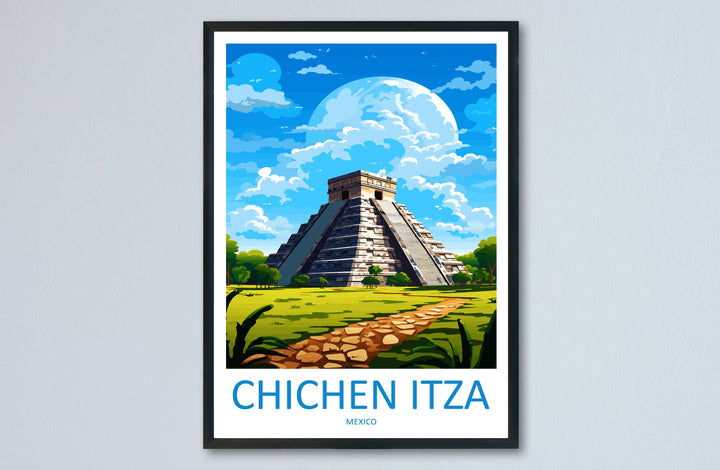 Chichen Itza Travel Print Wall Art Chichen Itza Wall Hanging Home Decoration Chichen Itza Gift Art Lovers Wall Art Print Art Chichen Itza