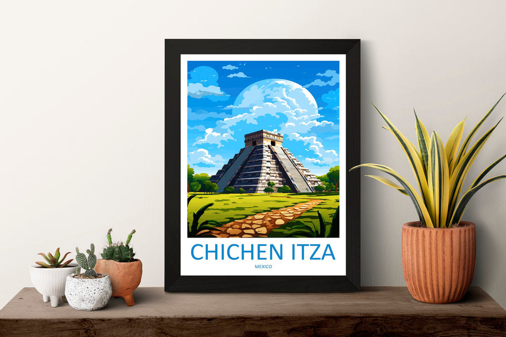 Chichen Itza Travel Print Wall Art Chichen Itza Wall Hanging Home Decoration Chichen Itza Gift Art Lovers Wall Art Print Art Chichen Itza