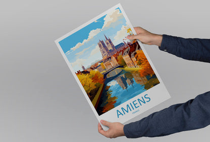 Amiens Travel Print Wall Art Amiens Wall Hanging Home Décor Amiens Gift Art Lovers France Art Lover Gift Amiens Poster