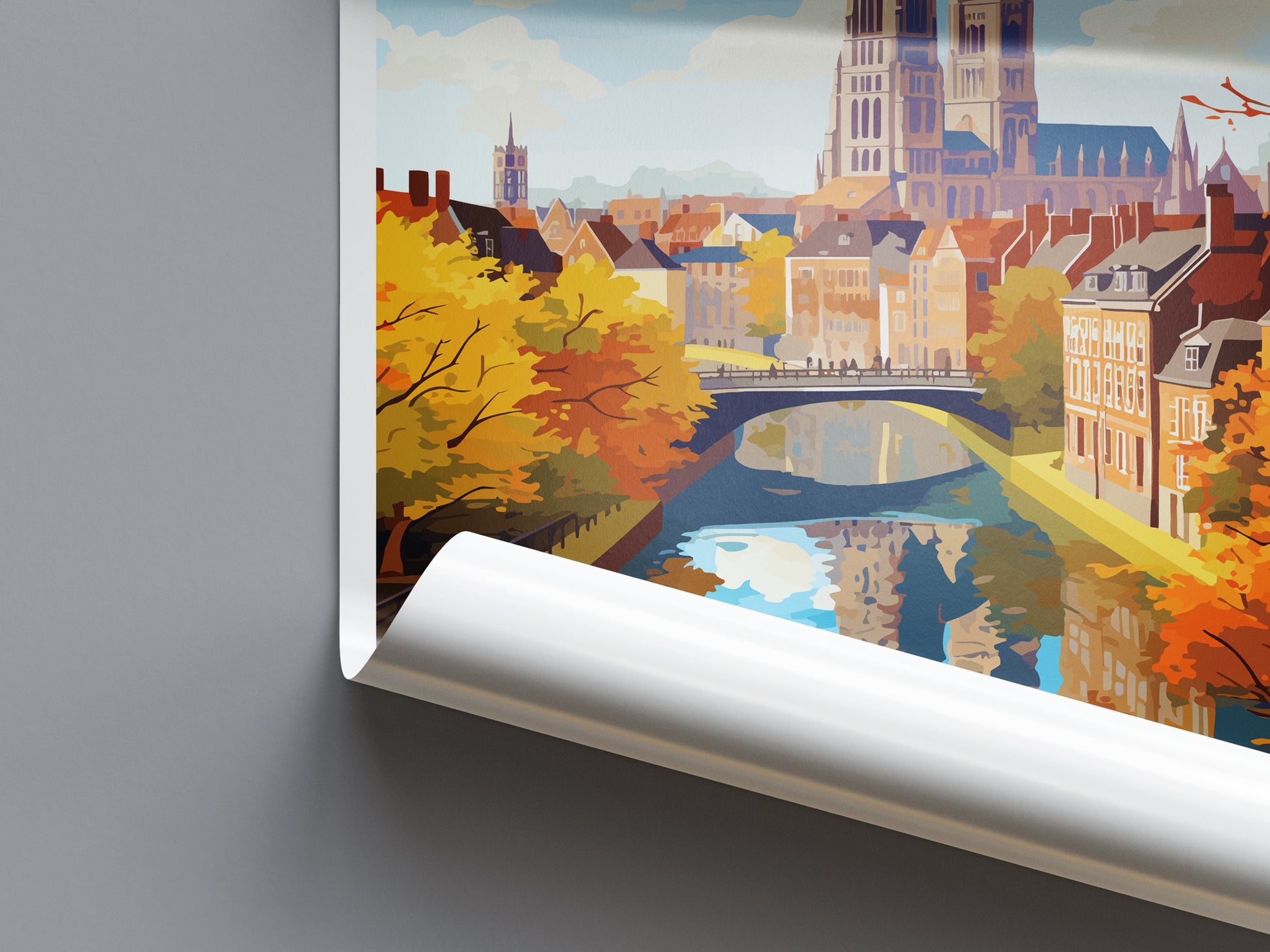 Amiens Travel Print Wall Art Amiens Wall Hanging Home Décor Amiens Gift Art Lovers France Art Lover Gift Amiens Poster