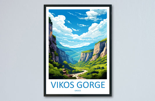 Vikos Gorge Travel Print Wall Art Vikos Gorge Greece Wall Hanging Home Deco Vikos Gorge Gift Art Lovers Wall Art Print Vikos Gorge Greece