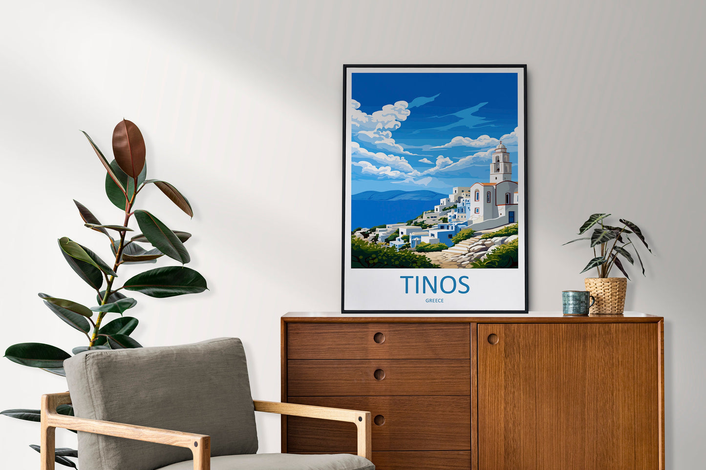 Tinos Travel Print Wall Art Tinos Greece Wall Hanging Home Deco Tinos Gift Art Lovers Wall Art Print Tinos Greece