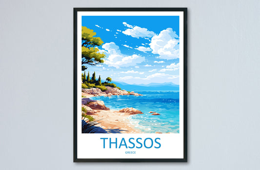 Thassos Travel Print Wall Art Thassos Greece Wall Hanging Home Decoration Thassos Gift Art Lovers Wall Art Print Thassos Greece Wall Art