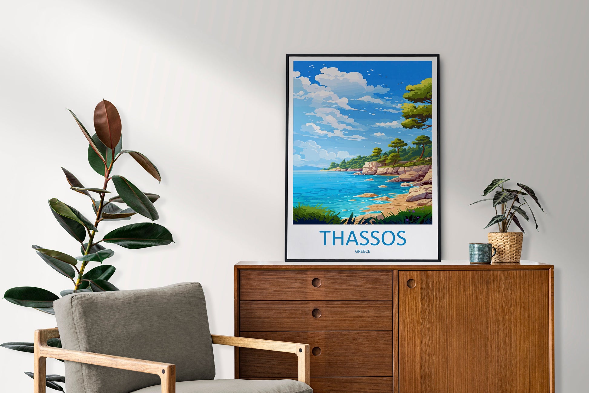 Thassos Travel Print Wall Art Thassos Greece Wall Hanging Home Decoration Thassos Gift Art Lovers Wall Art Print Thassos Greece Wall Art