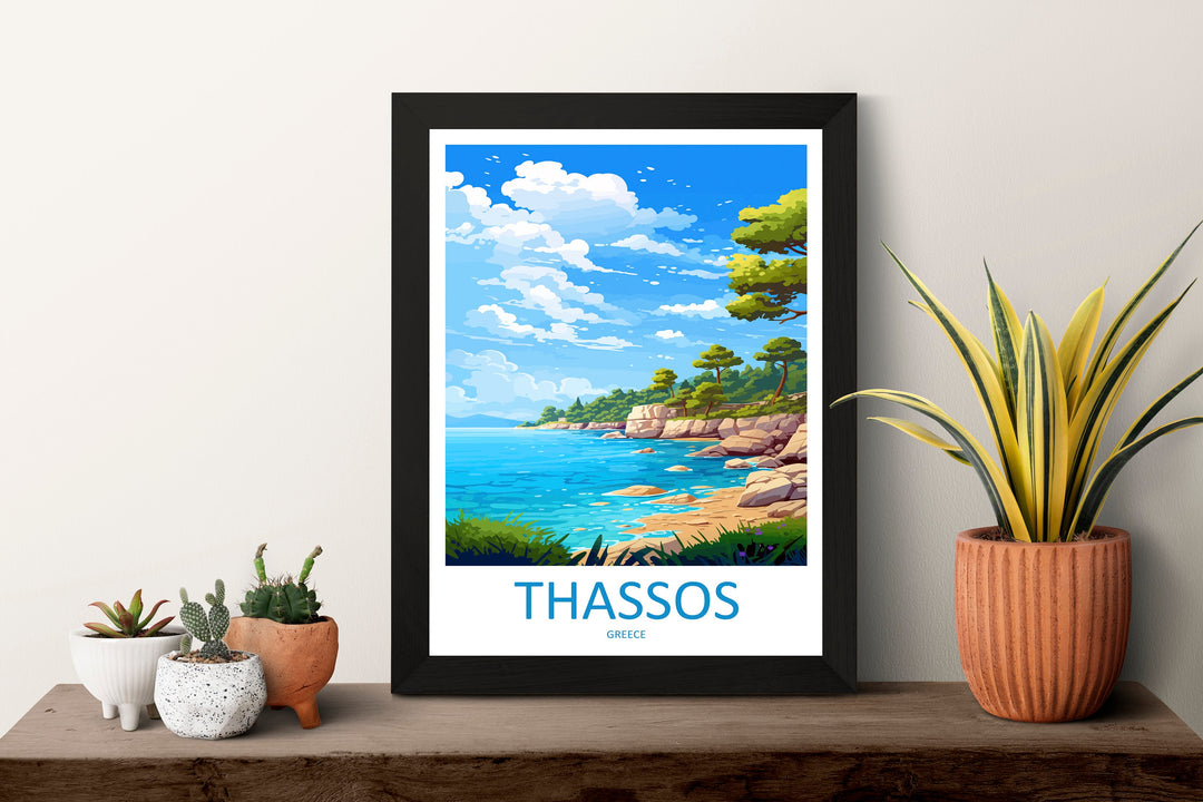 Thassos Travel Print Wall Art Thassos Greece Wall Hanging Home Decoration Thassos Gift Art Lovers Wall Art Print Thassos Greece Wall Art