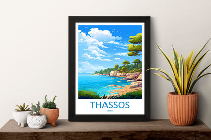 Thassos Travel Print Wall Art Thassos Greece Wall Hanging Home Decoration Thassos Gift Art Lovers Wall Art Print Thassos Greece Wall Art