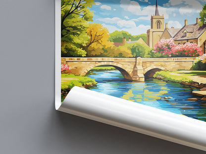 Bourton On The Water Travel Print Wall Art Bourton On The Water Wall Hanging Home Décor Bourton On The Water Gift Art Lovers England Art