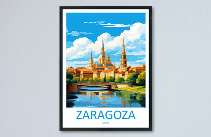 Zaragoza Travel Print Wall Art Zaragoza Wall Hanging Home Décor Zaragoza Gift Art Lovers Spain Art Lover Gift Zaragoza Print Spain Wall Art