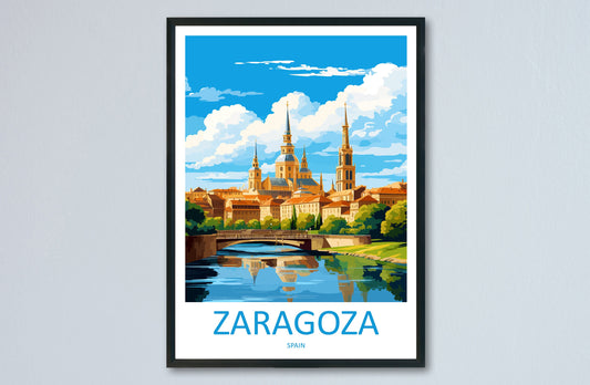 Zaragoza Travel Print Wall Art Zaragoza Wall Hanging Home Décor Zaragoza Gift Art Lovers Spain Art Lover Gift Zaragoza Print Spain Wall Art