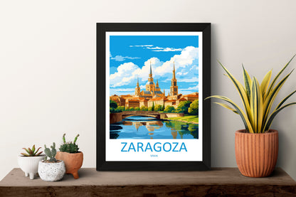 Zaragoza Travel Print Wall Art Zaragoza Wall Hanging Home Décor Zaragoza Gift Art Lovers Spain Art Lover Gift Zaragoza Print Spain Wall Art