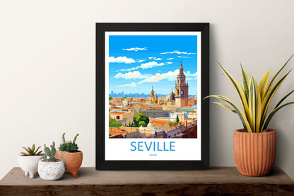 Seville Travel Print Wall Art Seville Wall Hanging Home Décor Seville Gift Art Lovers Spain Art Lover Gift Seville Print Spain Wall Art Deco