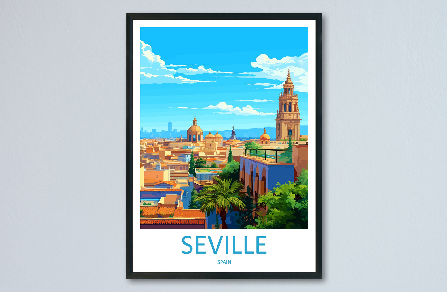 Seville Travel Print Wall Art Seville Wall Hanging Home Décor Seville Gift Art Lovers Spain Art Lover Gift Seville Print Spain Wall Art Deco
