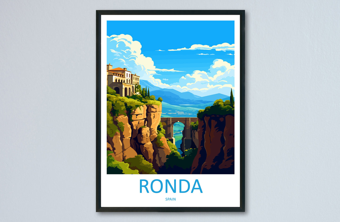 Ronda Travel Print Wall Art Ronda Wall Hanging Home Décor Ronda Gift Art Lovers Spain Art Lover Gift Ronda Print Spain Wall Art