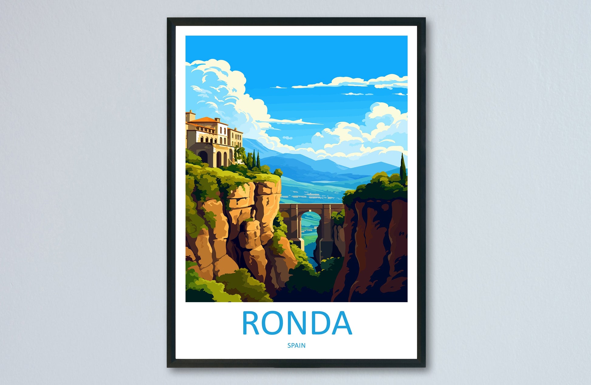 Ronda Travel Print Wall Art Ronda Wall Hanging Home Décor Ronda Gift Art Lovers Spain Art Lover Gift Ronda Print Spain Wall Art