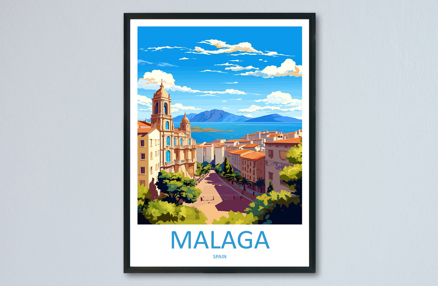 Malaga Travel Print Wall Art Malaga Wall Hanging Home Décor Malaga Gift Art Lovers Spain Art Lover Gift Malaga Wall Décor Malaga Spain Decor