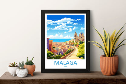 Malaga Travel Print Wall Art Malaga Wall Hanging Home Décor Malaga Gift Art Lovers Spain Art Lover Gift Malaga Wall Décor Malaga Spain Decor