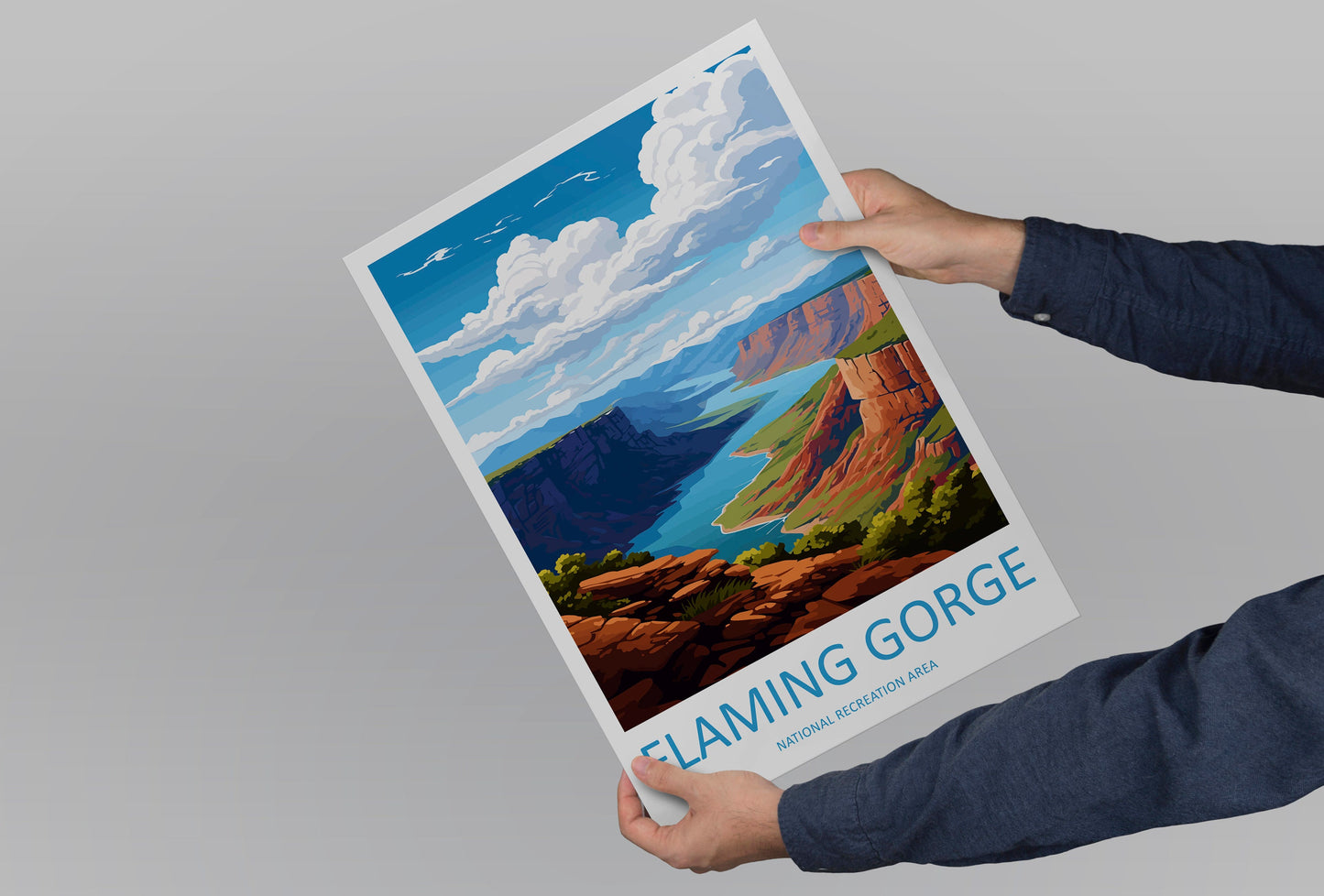 Flaming Gorge Travel Print Wall Art Flaming Gorge Wall Hanging Home Décor Flaming Gorge Art Lovers Utah Art Lover