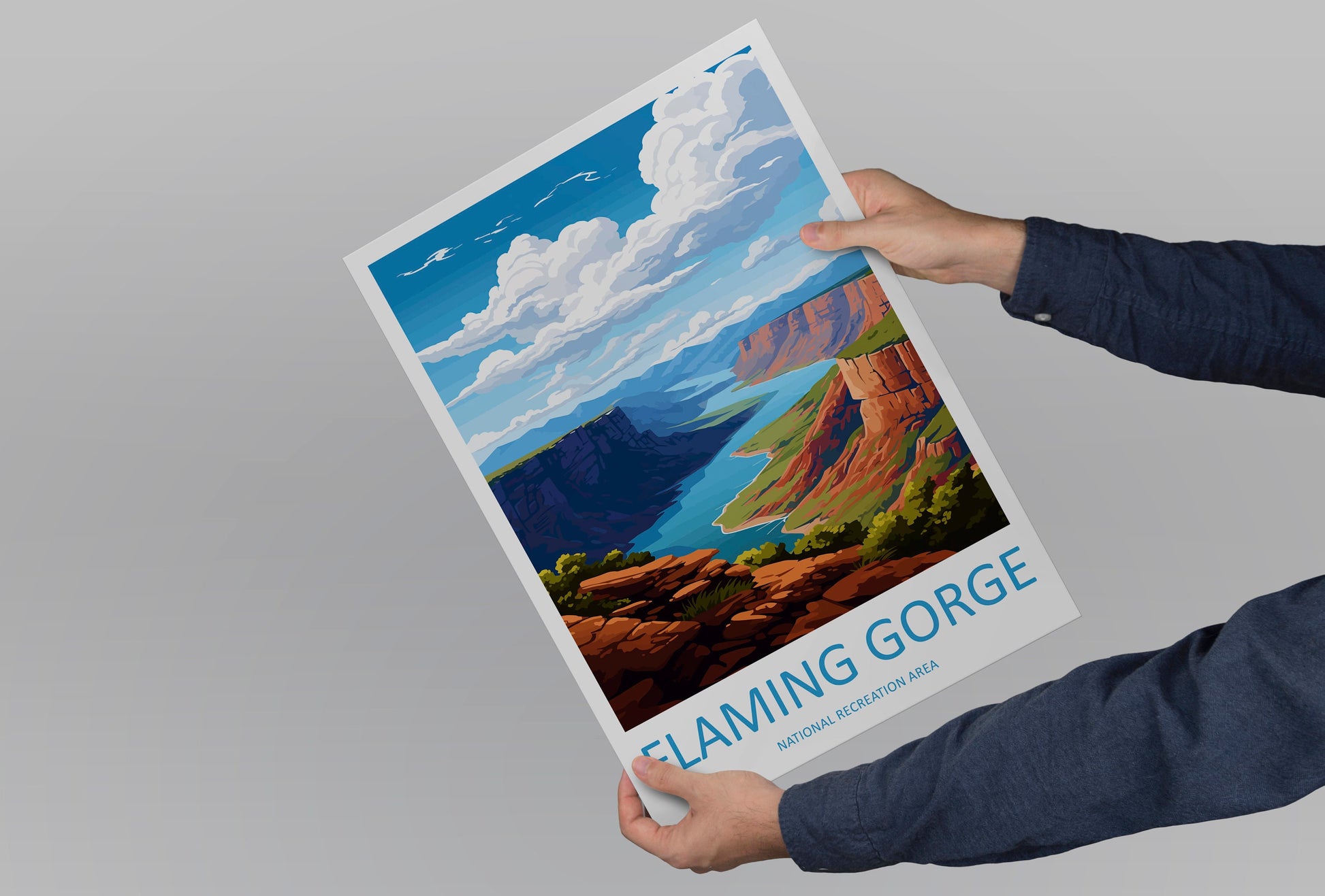 Flaming Gorge Travel Print Wall Art Flaming Gorge Wall Hanging Home Décor Flaming Gorge Art Lovers Utah Art Lover