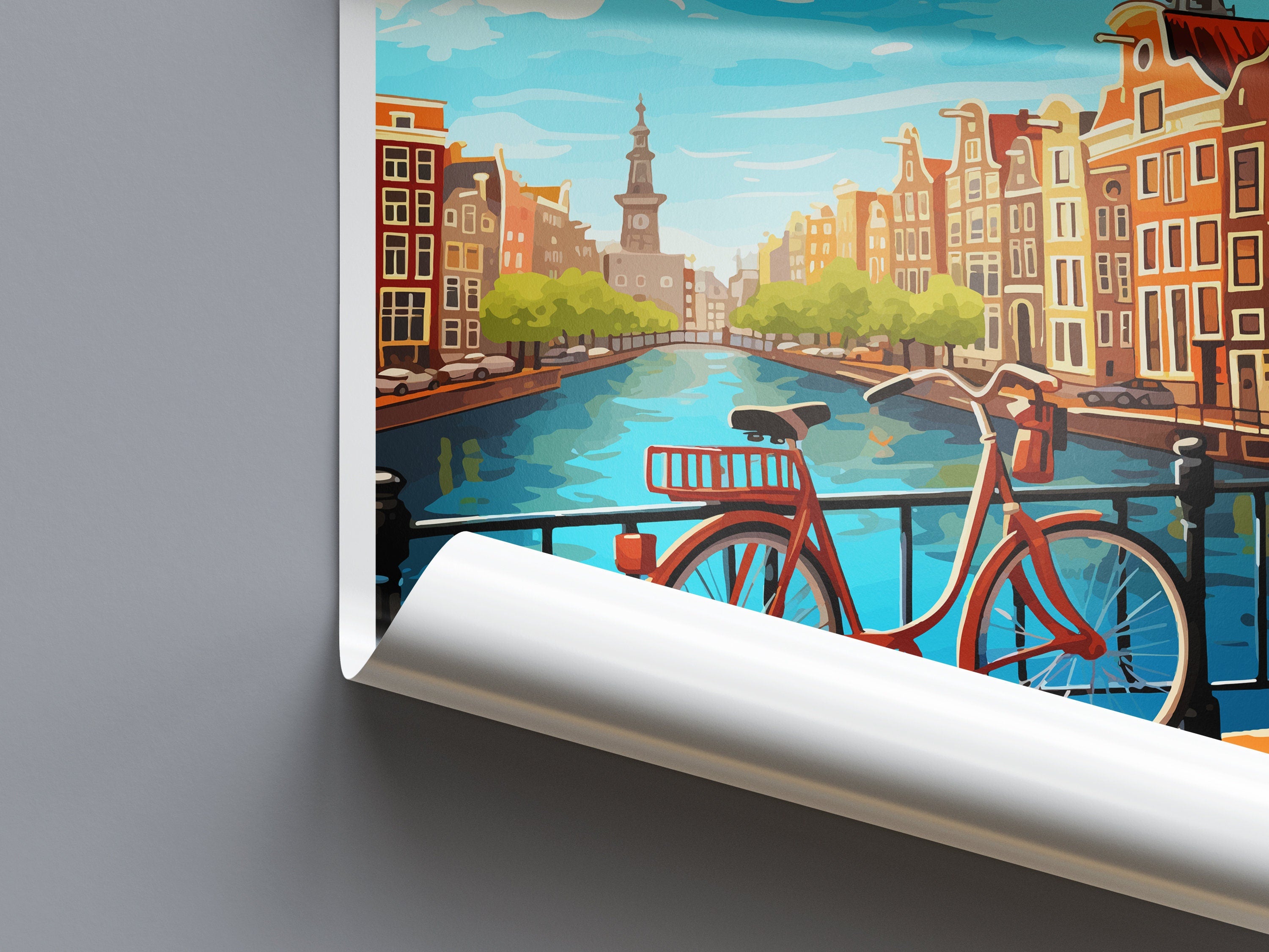 Amsterdam Travel Print Wall Art Amsterdam Wall Hanging Home Décor Amsterdam Gift Art Lovers Netherlands Art Lover Gift Amsterdam Decor