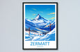 Zermatt Travel Print Wall Art Zermatt Wall Hanging Home Décor Zermatt Gift Art Lovers Ski Art Lover Gift Zermatt Print Skiing Zermatt Art