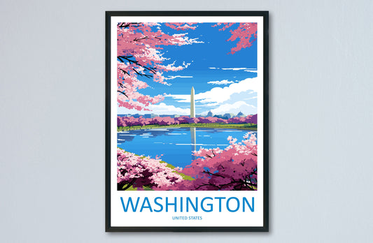 Washington DC Travel Print Wall Art Washington DC Wall Hanging Home Décor Washington DC Gift Art Lovers United States Art Lover Gift