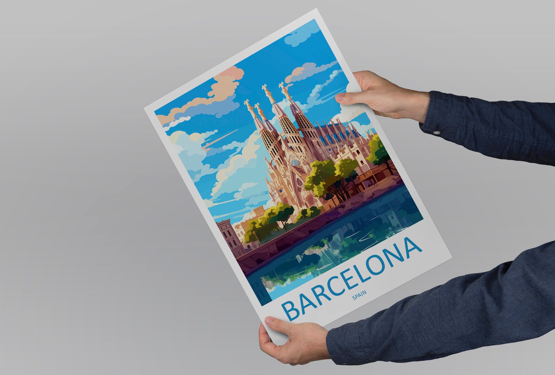Barcelona Travel Print Wall Art Barcelona Wall Hanging Home Décor Barcelona Gift Art Lovers Spain Art Lover Gift Barcelona Print Spain Art