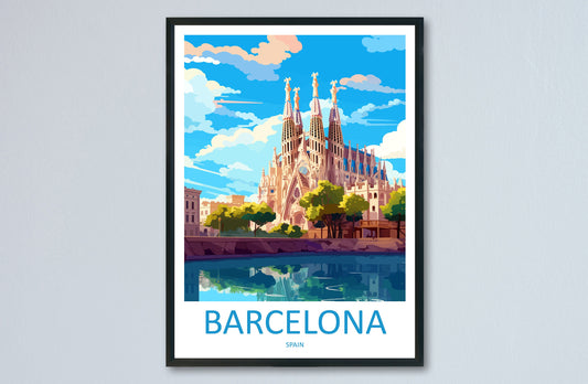 Barcelona Travel Print Wall Art Barcelona Wall Hanging Home Décor Barcelona Gift Art Lovers Spain Art Lover Gift Barcelona Print Spain Art