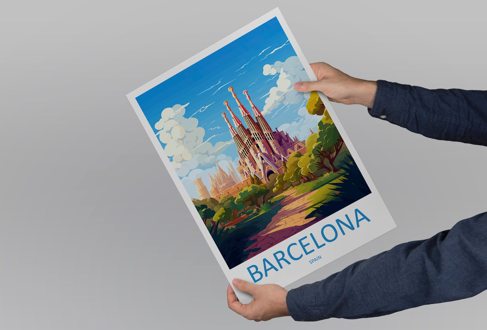Barcelona Travel Print Wall Art Barcelona Wall Hanging Home Décor Barcelona Gift Art Lovers Spain Art Lover Gift Barcelona Print Spain Art