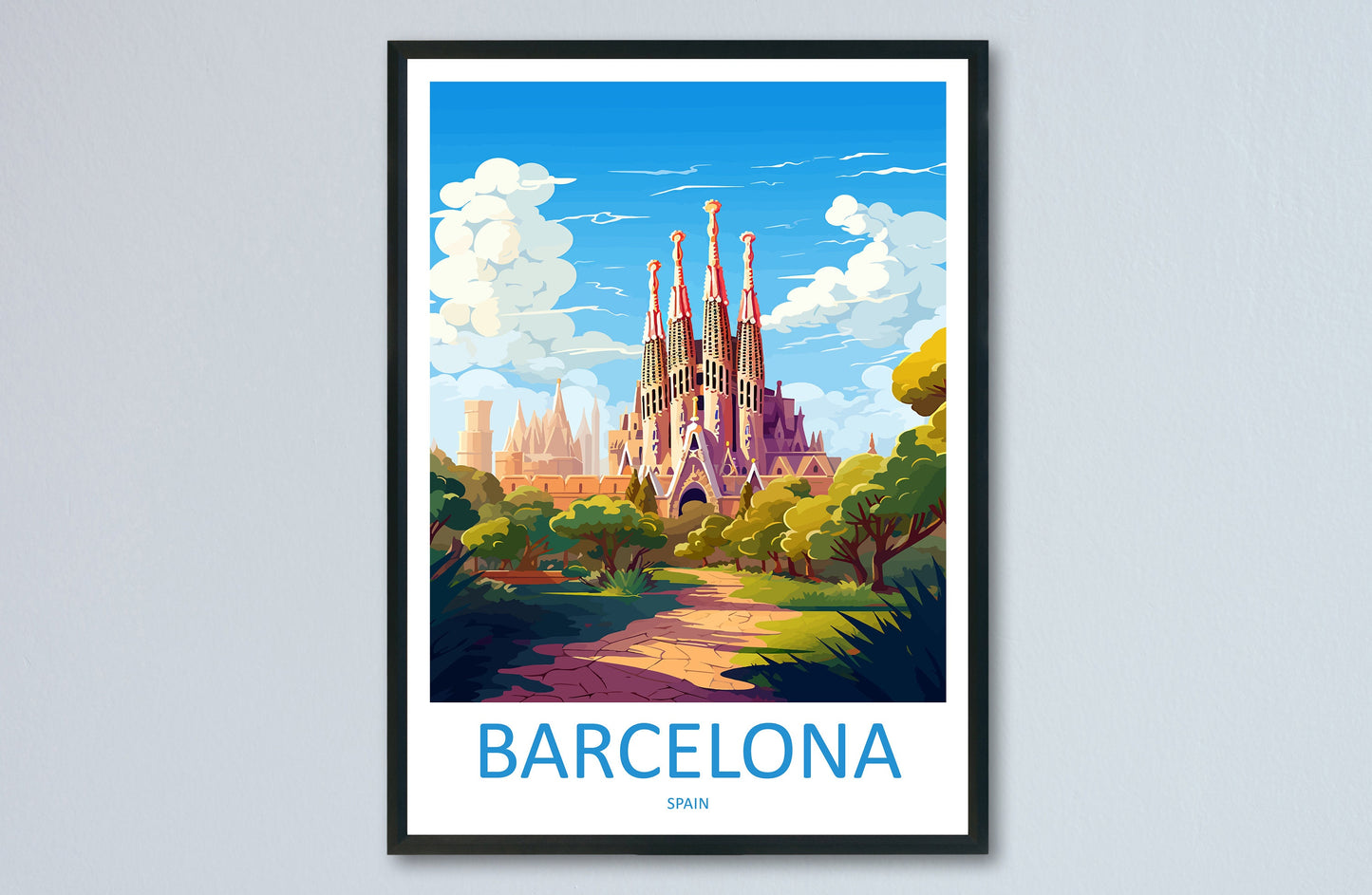 Barcelona Travel Print Wall Art Barcelona Wall Hanging Home Décor Barcelona Gift Art Lovers Spain Art Lover Gift Barcelona Print Spain Art