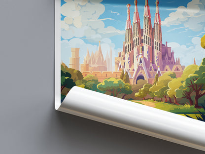 Barcelona Travel Print Wall Art Barcelona Wall Hanging Home Décor Barcelona Gift Art Lovers Spain Art Lover Gift Barcelona Print Spain Art